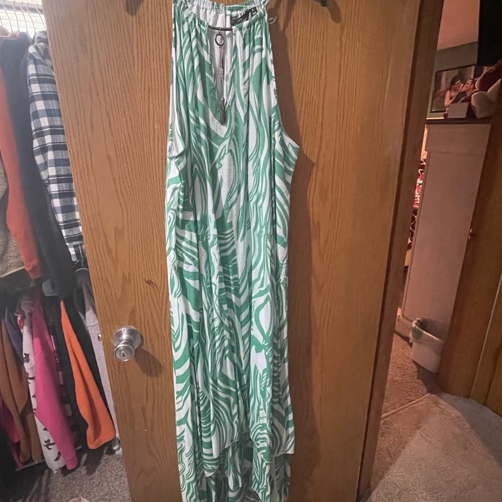 Green Patterned Women's Dress